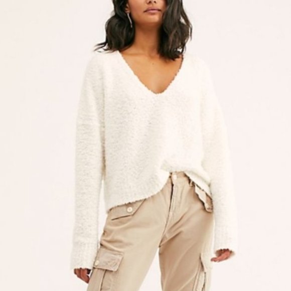 Free People Sweaters - Free People Finders Keepers Popcorn Sweater Snow L